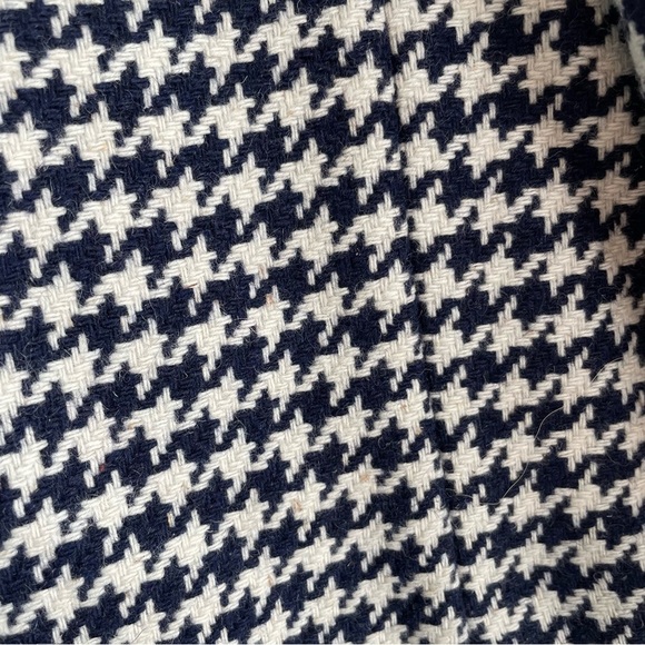 Vintage Stylish Houndstooth blazer Jacket ladies workers union navy and white - Picture 9 of 10